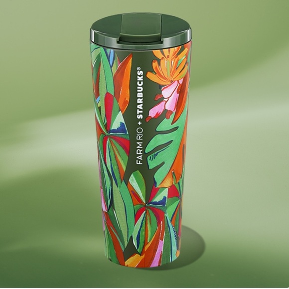 NWT Starbucks x Farm Rio Limited Edition 16 ounce Stainless Steel Tumbler - Picture 1 of 9